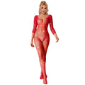 SUBBLIME - 952419 BODYSTOCKING A RETE CON STRASS MANICA LUNGA ROSSO XS/M – Bodystocking
