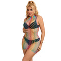 SUBBLIME - 952433 VESTITO A RETE SENZA MANICHE COLLO ALTO ARCOBALENO TAGLIA UNICA – Abiti sexy