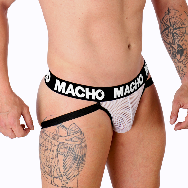 MACHO - MX26X1 JOCK GRID BIANCO M – Sospensori – foto 3
