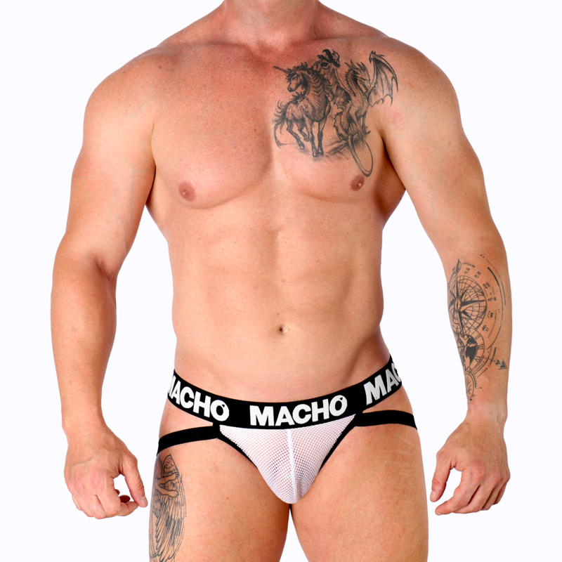 MACHO - MX26X1 JOCK GRID BIANCO M – Sospensori – foto 2