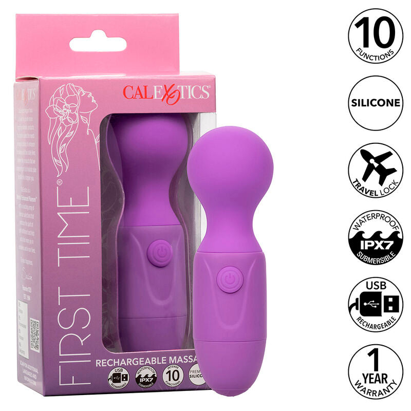 CALEXOTICS - FIRST TIME MASSAGGIATORE RICARICABILE 10 VIBRAZIONI VIOLA – Vibratore WAND – foto 2