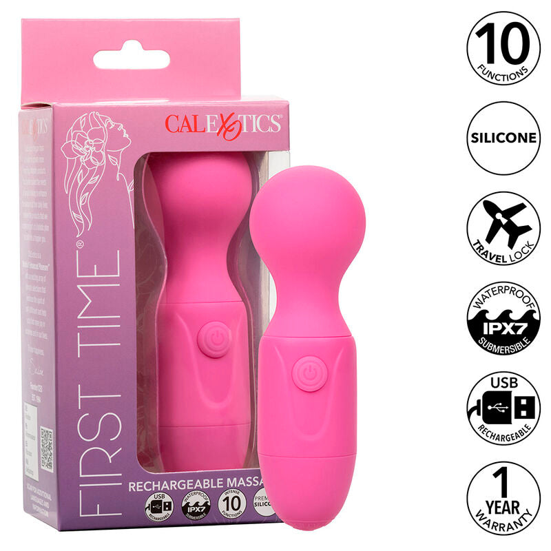 CALEXOTICS - FIRST TIME MASSAGGIATORE RICARICABILE 10 VIBRAZIONI ROSA – Vibratore WAND – foto 2