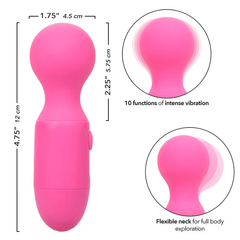 CALEXOTICS - FIRST TIME MASSAGGIATORE RICARICABILE 10 VIBRAZIONI ROSA – Vibratore WAND – foto 8