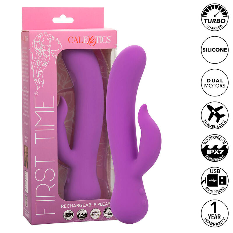 CALEXOTICS - FIRST TIME VIBRATORE PLEASER RICARICABILE VIOLA – Vibratori a punto G – foto 2
