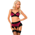 LIVCO CORSETTI FASHION - NAHIR LC 20214 REGGISENO + SLIP + CINTURA S/M – Babydoll con reggicalze
