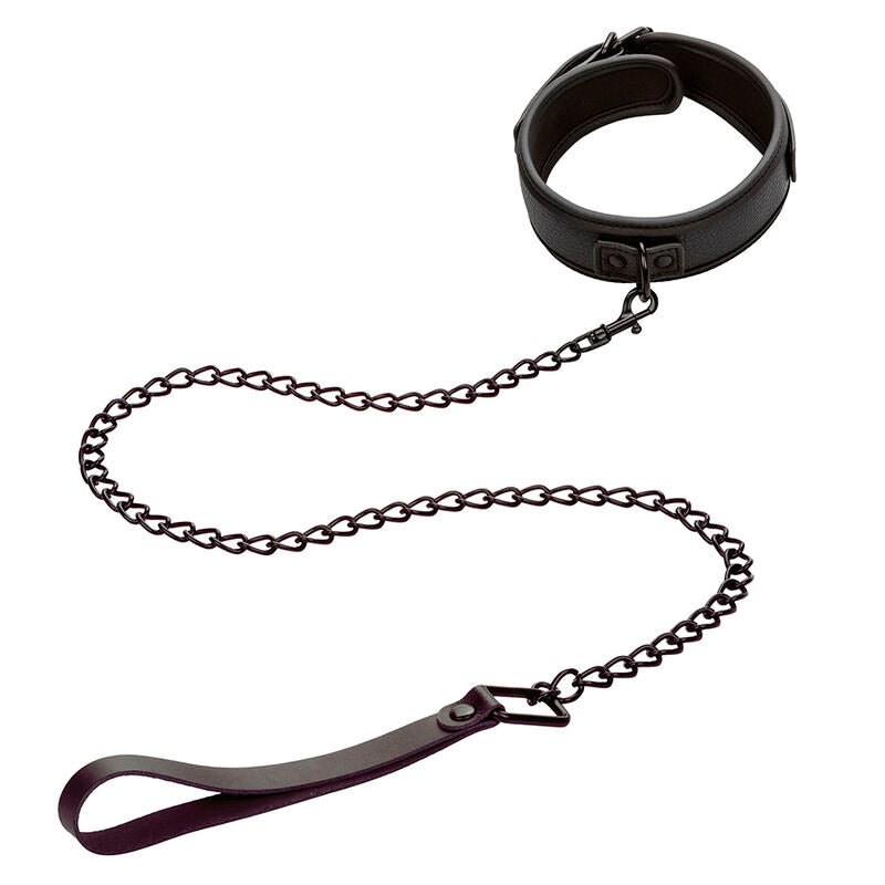 CALEXOTICS - NOCTURNAL COLLARE E GUINZAGLIO IN PELLE REGOLABILE NERO – Collane – foto 3