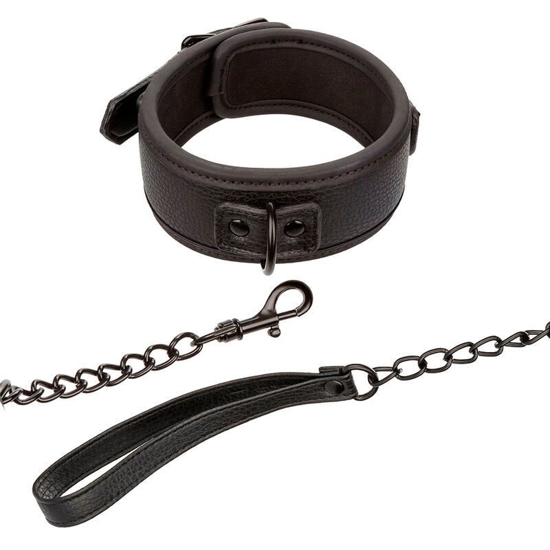 CALEXOTICS - NOCTURNAL COLLARE E GUINZAGLIO IN PELLE REGOLABILE NERO – Collane