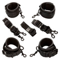CALEXOTICS - NOCTURNAL CINGHIE PER LETTO IN PELLE REGOLABILI NERE – Set di schiavitù