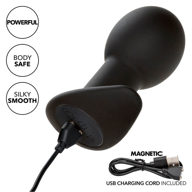 CALEXOTICS - ROCK BOTTOM ANAL PLUG 10 VIBRAZIONI SILICONE NERO – Tappi anali – foto 7