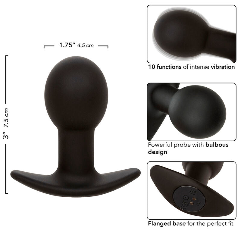 CALEXOTICS - ROCK BOTTOM ANAL PLUG 10 VIBRAZIONI SILICONE NERO – Tappi anali – foto 8