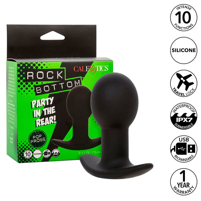 CALEXOTICS - ROCK BOTTOM ANAL PLUG 10 VIBRAZIONI SILICONE NERO – Tappi anali – foto 2