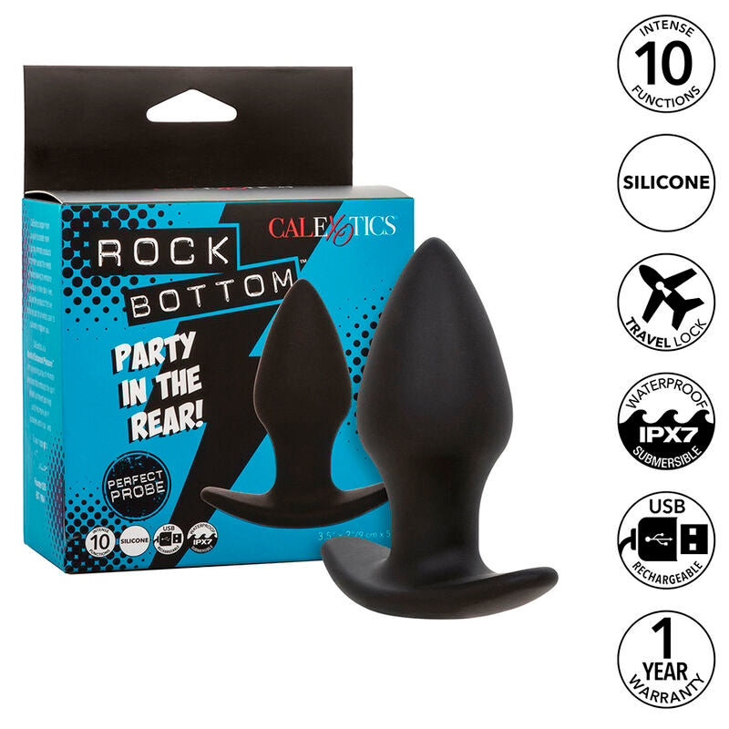 CALEXOTICS - ROCK BOTTOM PERFECT ANAL PLUG 10 VIBRAZIONI SILICONE NERO – Tappi anali – foto 2