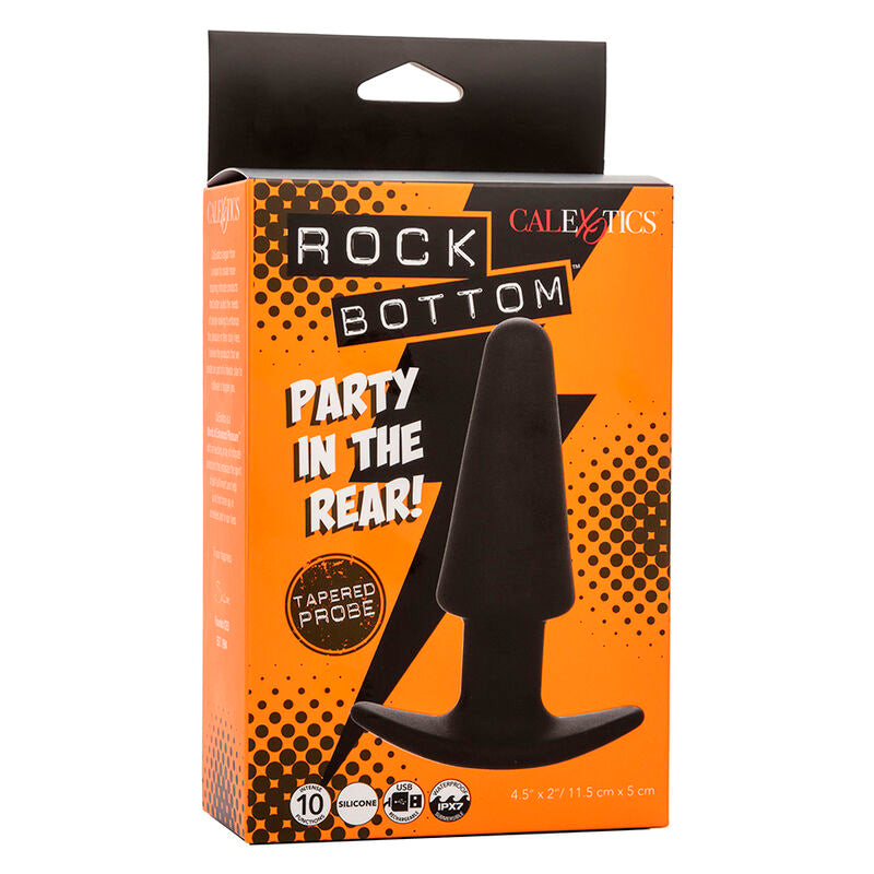 CALEXOTICS - ROCK BOTTOM TAPPO ANALE CONICO 10 VIBRAZIONI SILICONE NERO – Tappi anali – foto 10