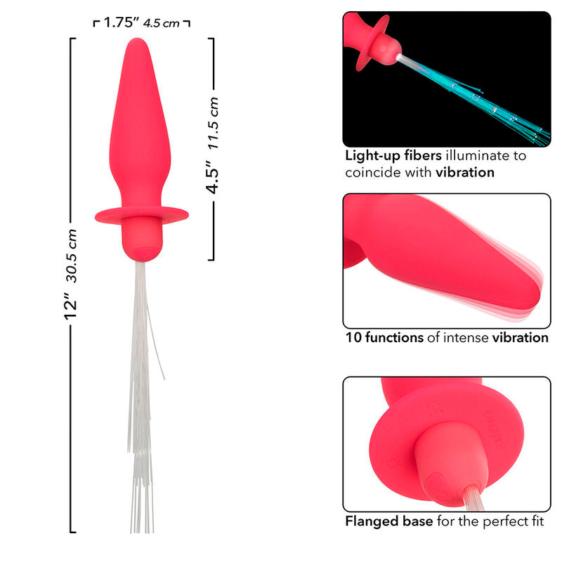 CALEXOTICS - SOUTHERN LIGHTS LIGHT UP PLUG ANALE 10 VIBRAZIONI SILICONE ROSA – Tappi anali – foto 6