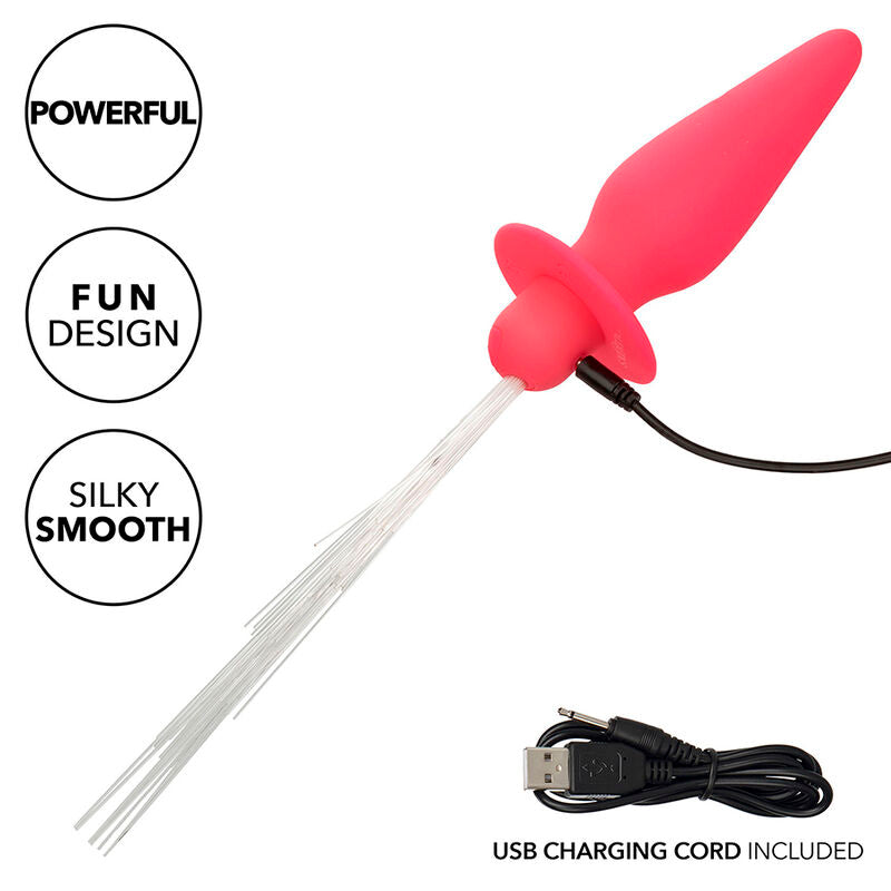 CALEXOTICS - SOUTHERN LIGHTS LIGHT UP PLUG ANALE 10 VIBRAZIONI SILICONE ROSA – Tappi anali – foto 7