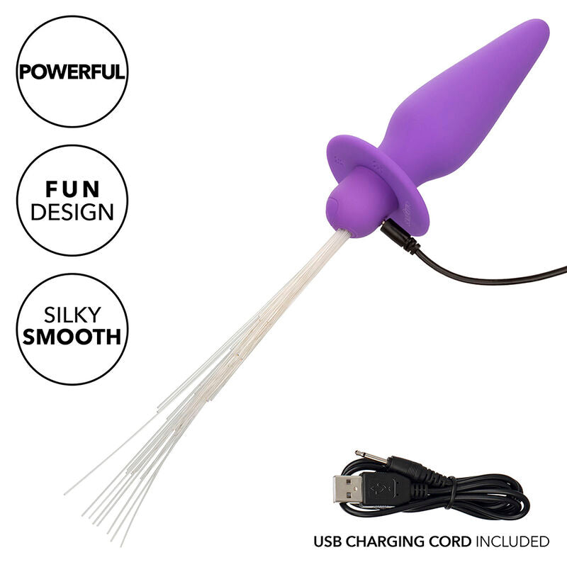 CALEXOTICS - SOUTHERN LIGHTS LIGHT UP PLUG ANALE 10 VIBRAZIONI SILICONE VIOLA – Tappi anali – foto 7
