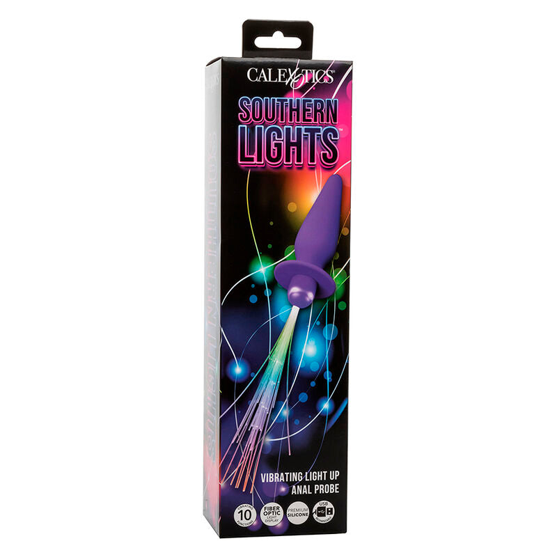 CALEXOTICS - SOUTHERN LIGHTS LIGHT UP PLUG ANALE 10 VIBRAZIONI SILICONE VIOLA – Tappi anali – foto 8