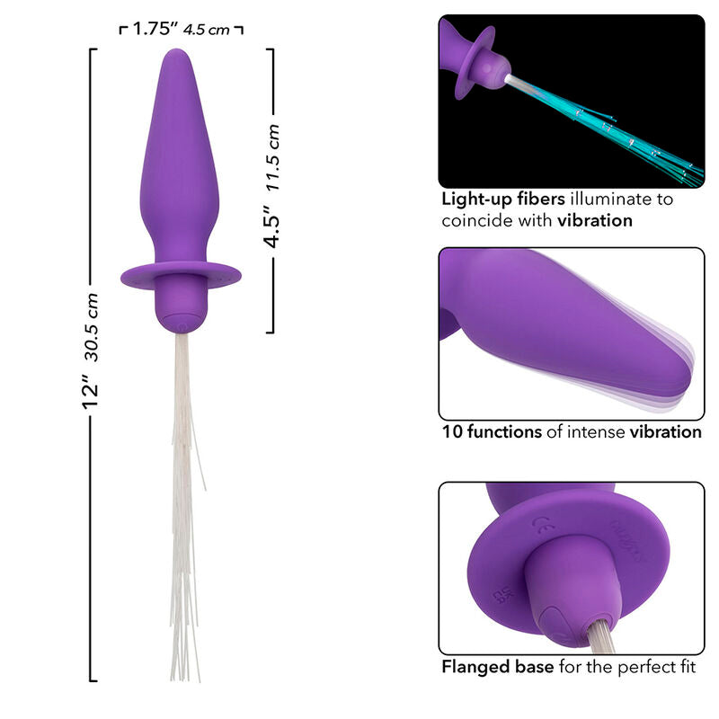 CALEXOTICS - SOUTHERN LIGHTS LIGHT UP PLUG ANALE 10 VIBRAZIONI SILICONE VIOLA – Tappi anali – foto 6