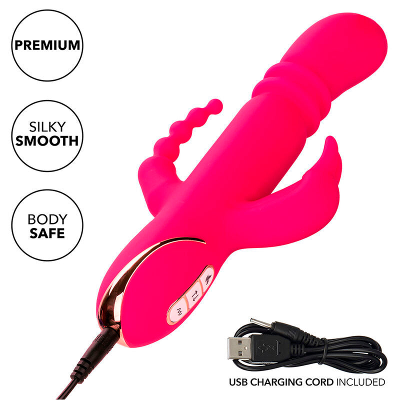 CALEXOTICS - JACK FANTASY VIBRATORE TRIPLO RISCALDATO ROSA CONIGLIO – Vibratori di coniglio – foto 8