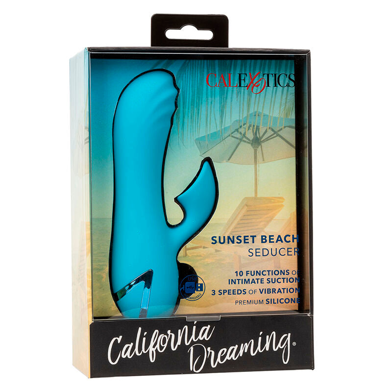 CALEXOTICS - SUNSET BEACH SEDUCER VIBRATORE E STIMOLATORE 10 FUNZIONI BLU – Stimolatore d'aria con vibrazione – foto 10