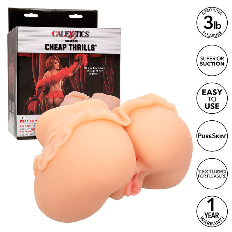 CALEXOTICS - THE PEEP SHOW GIRL DOPPIO MASTURBATORE REALISTICO FLESH – Vagine senza vibrazioni – foto 2