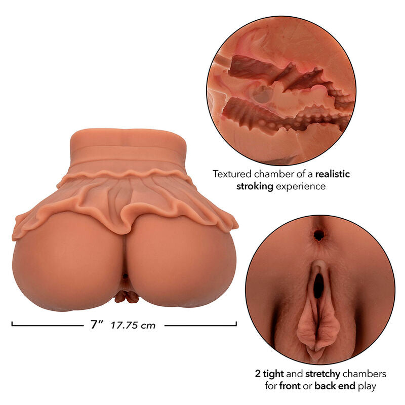 CALEXOTICS - LA REGINA DEL BENVENUTO DOPPIO MASTURBATORE REALISTICO CARAMELLO – Vagine senza vibrazioni – foto 7