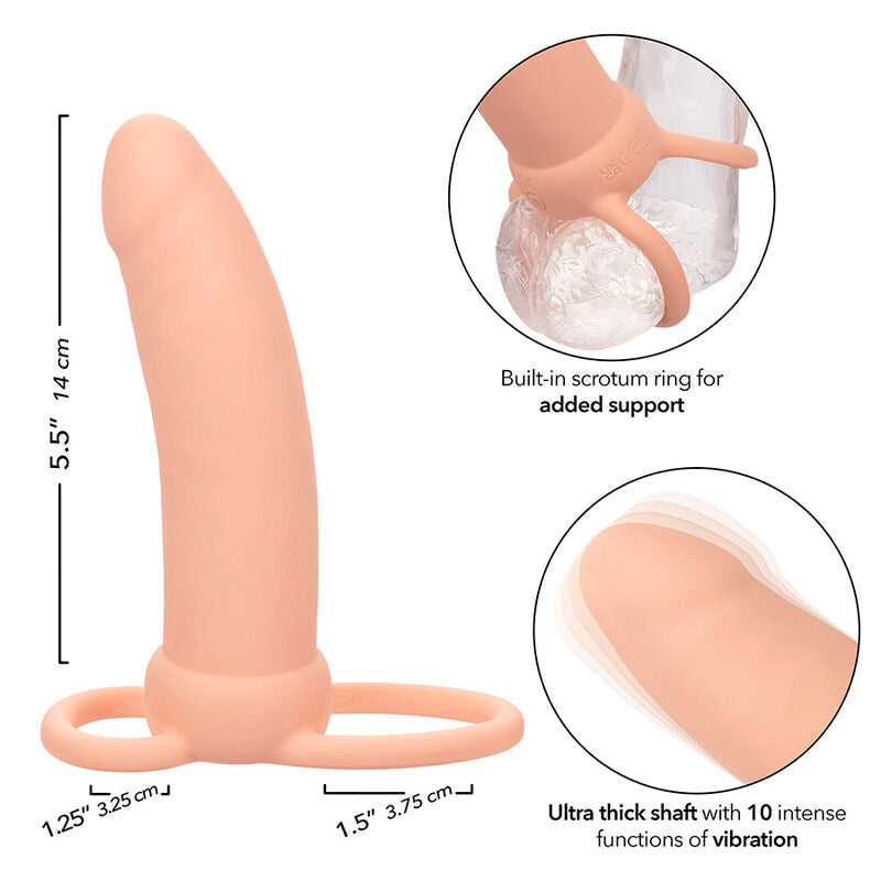 CALEXOTICS - MAXX THICK DUAL PENETRATOR 10 VIBRAZIONI CARNE – Estensore del pene con imbracatura – foto 5