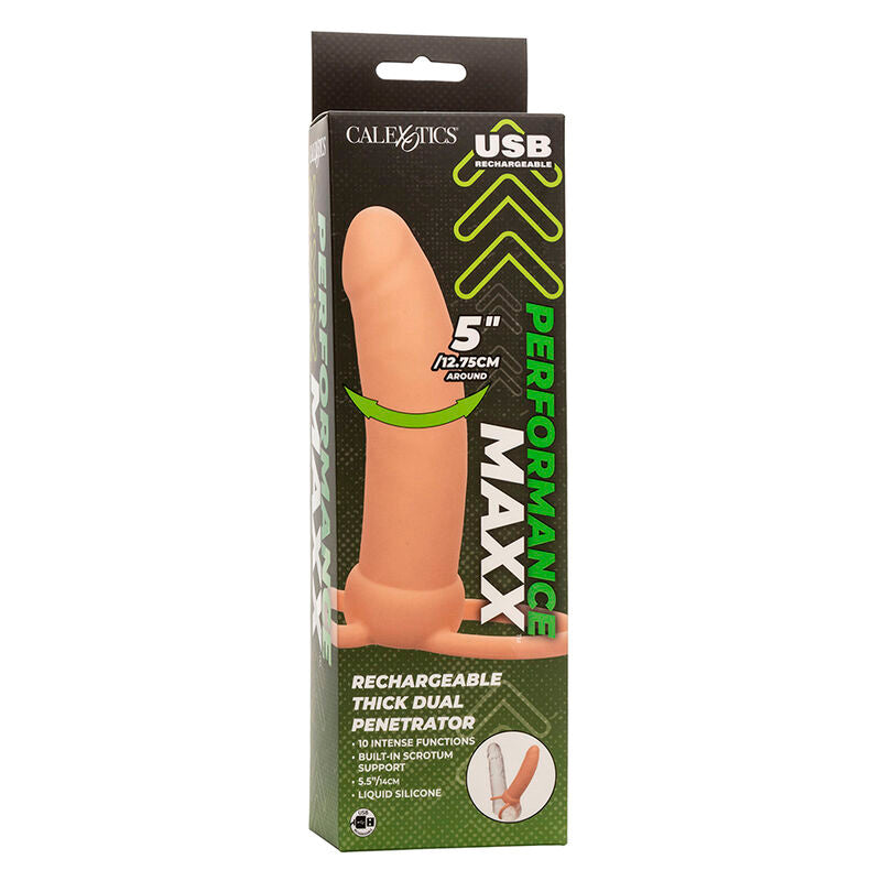 CALEXOTICS - MAXX THICK DUAL PENETRATOR 10 VIBRAZIONI CARNE – Estensore del pene con imbracatura – foto 11