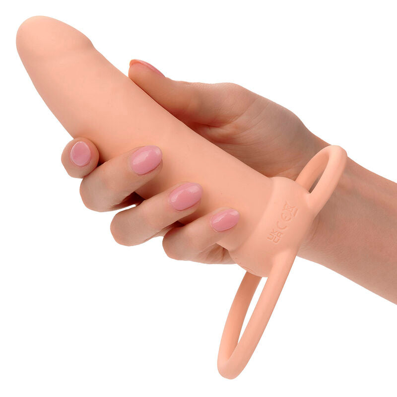 CALEXOTICS - MAXX THICK DUAL PENETRATOR 10 VIBRAZIONI CARNE – Estensore del pene con imbracatura – foto 8