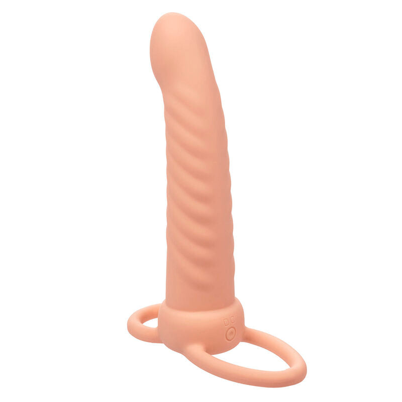 CALEXOTICS - MAXX RIBBED DUAL PENETRATOR 10 VIBRAZIONI CARNE – Doppie imbracature – foto 4