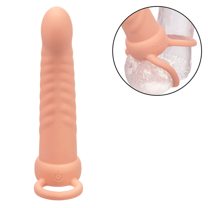 CALEXOTICS - MAXX RIBBED DUAL PENETRATOR 10 VIBRAZIONI CARNE – Doppie imbracature – foto 6