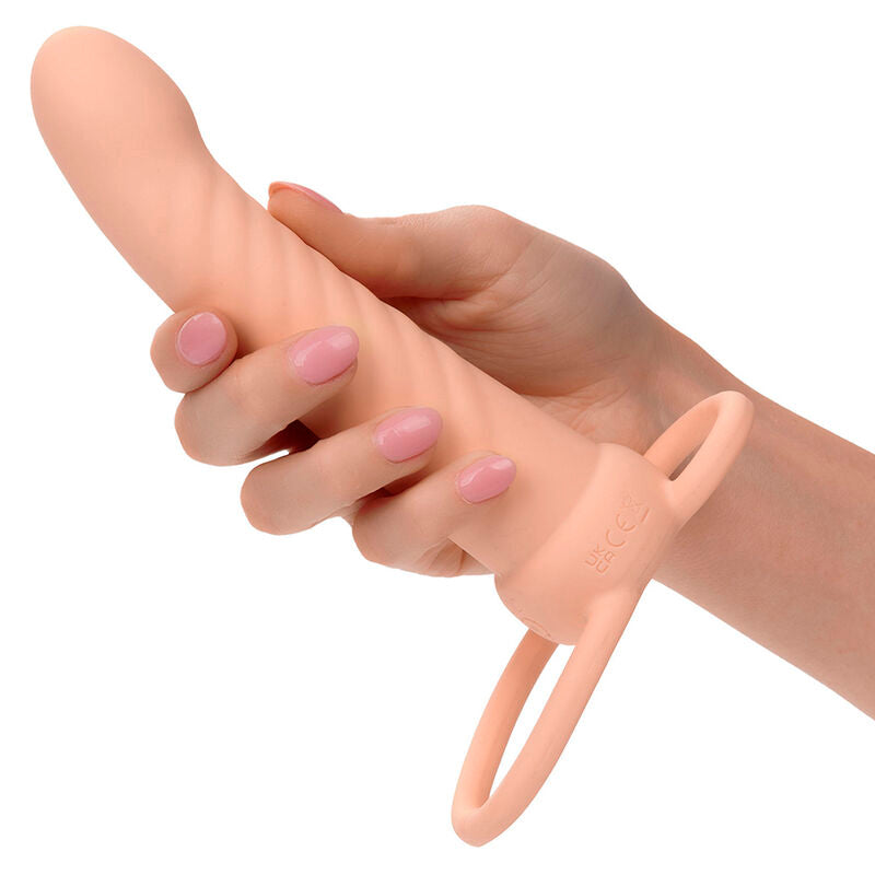 CALEXOTICS - MAXX RIBBED DUAL PENETRATOR 10 VIBRAZIONI CARNE – Doppie imbracature – foto 7