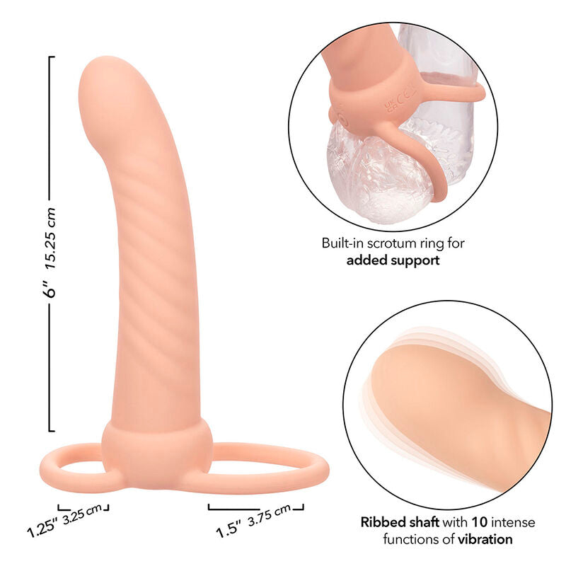 CALEXOTICS - MAXX RIBBED DUAL PENETRATOR 10 VIBRAZIONI CARNE – Doppie imbracature – foto 9