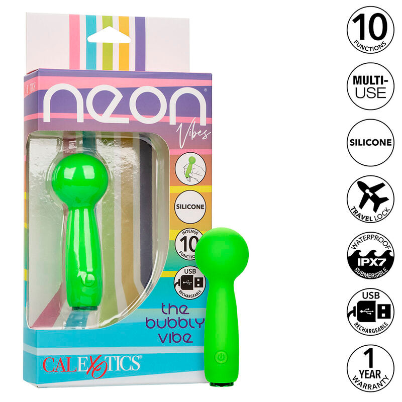CALEXOTICS - NEON VIBES BUBBLY VIBE IL MINI MASSAGGIATORE 10 VIBRAZIONI VERDE – Massaggiatrici – foto 2