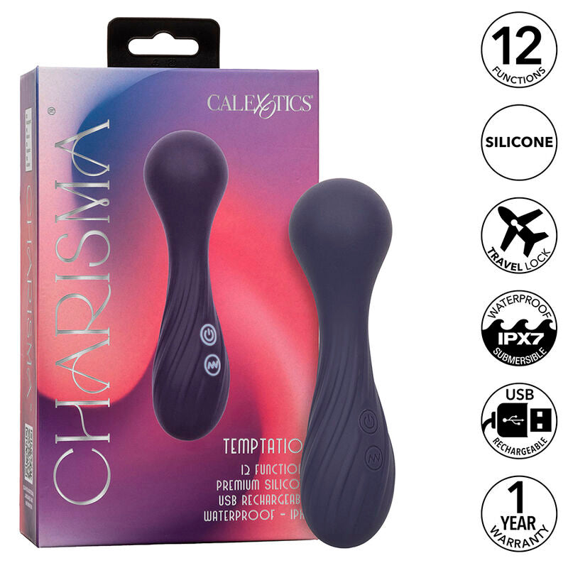 CALEXOTICS - CHARISMA TEMPTATION MASSAGGIATORE 12 FUNZIONI VIOLA – Vibratore WAND – foto 2