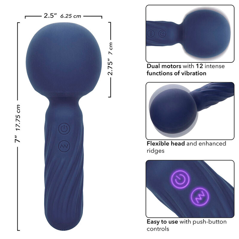 CALEXOTICS - CHARISMA SEDUCTION MASSAGGIATORE 12 FUNZIONI 17,75 CM X 6,25 CM VIOLA – Vibratore WAND – foto 7