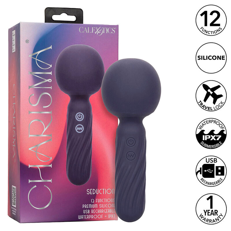 CALEXOTICS - CHARISMA SEDUCTION MASSAGGIATORE 12 FUNZIONI 17,75 CM X 6,25 CM VIOLA – Vibratore WAND – foto 2