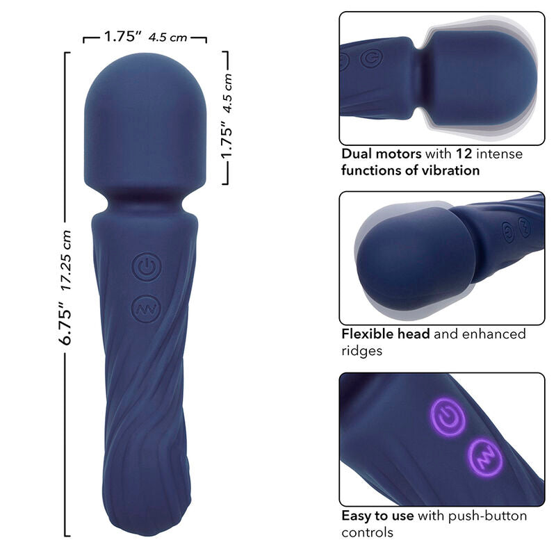 CALEXOTICS - CHARISMA ALLURE MASSAGGIATORE DOPPIO MOTORE 12 FUNZIONI 17,25 CM X 4,5 CM VIOLA – Vibratore WAND – foto 7