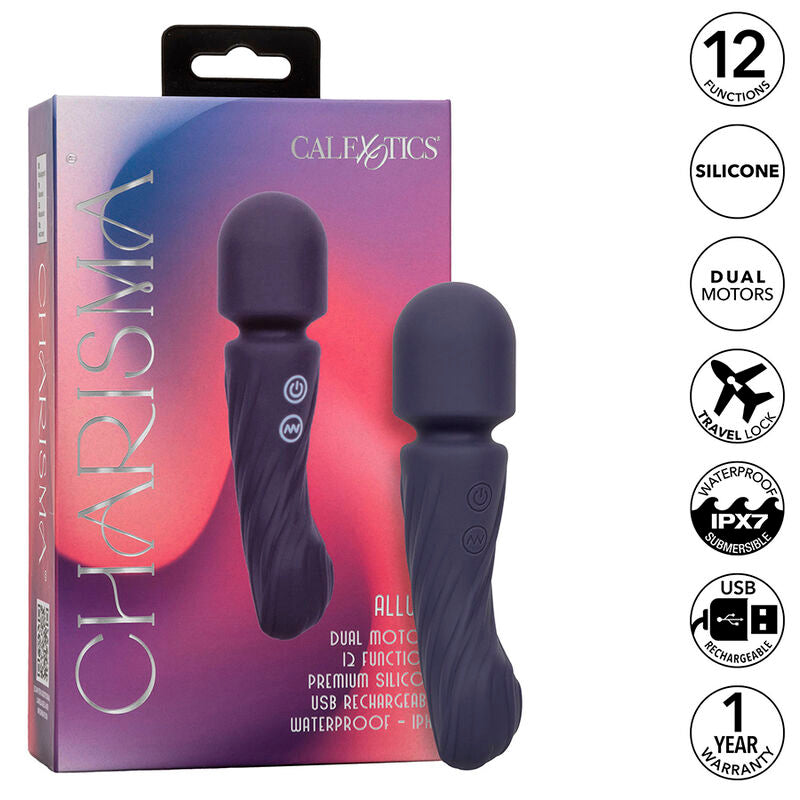 CALEXOTICS - CHARISMA ALLURE MASSAGGIATORE DOPPIO MOTORE 12 FUNZIONI 17,25 CM X 4,5 CM VIOLA – Vibratore WAND – foto 2