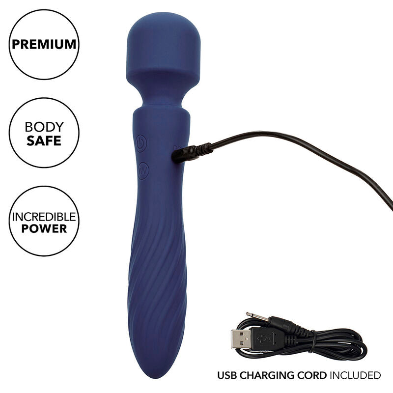 CALEXOTICS - CHARISMA MYSTIQUE MASSAGGIATORE DOPPIO MOTORE 12 FUNZIONI 20,5 CM X 4,5 CM VIOLA – Vibratore WAND – foto 7