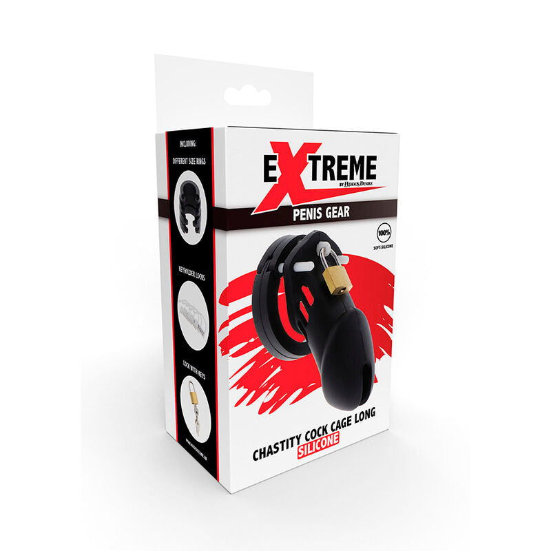 HIDDEN DESIRE - EXTREME GABBIA PER CAZZO IN SILICONE TAGLIA L NERA – Gabbie per pene BDSM – foto 5