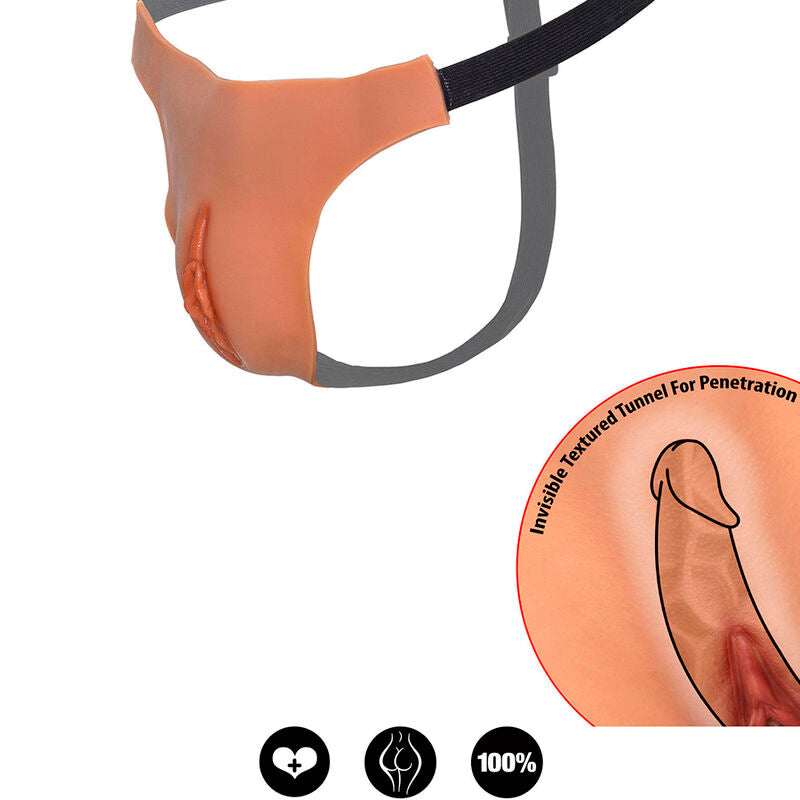 DESIDERIO NASCOSTO - ALTER EGO REGOLABILE APERTO VAGINA STRING CARNE – Mutandine senza cavallo – foto 3
