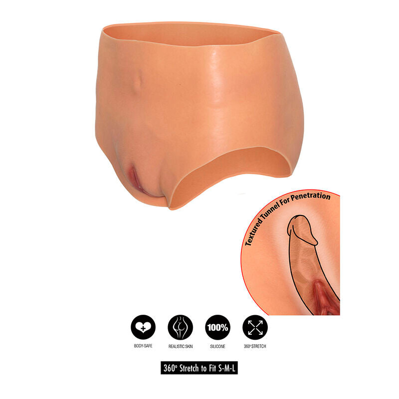DESIDERIO NASCOSTO - ALTER EGO VAGINA APERTA SLIP VITA ALTA CARNE – Mutandine senza cavallo – foto 3