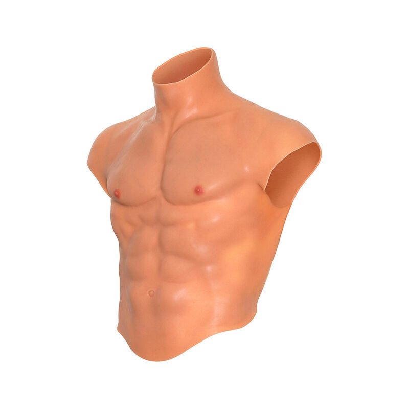 DESIDERIO NASCOSTO - MAGLIETTA ALTER EGO IN SILICONE CON TORSO MASCHILE E ADDOMINALI IN CARNE – Magliette da uomo