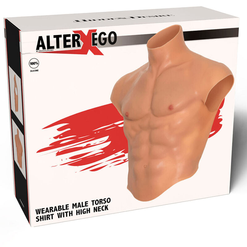 DESIDERIO NASCOSTO - MAGLIETTA ALTER EGO IN SILICONE CON TORSO MASCHILE E ADDOMINALI IN CARNE – Magliette da uomo – foto 6
