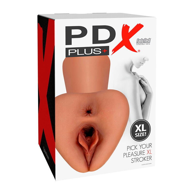 PDX PLUS - PICK YOUR PLEASURE  XL REALISTICO STROKER MARRONE – Vagine senza vibrazioni – foto 4