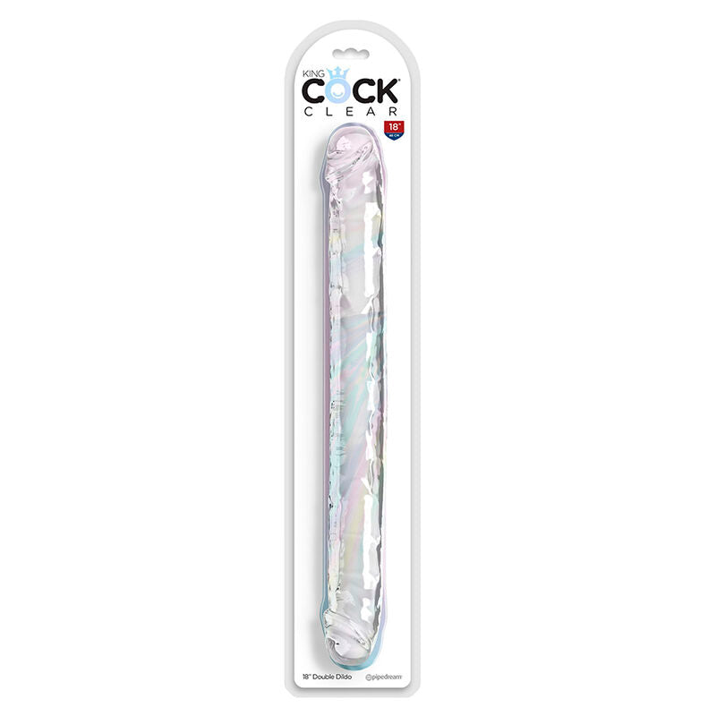 KING COCK - DOUBLE TROUBLE DOPPIO TROUBLE 46 CM TRASPARENTE – Doppio pene – foto 5