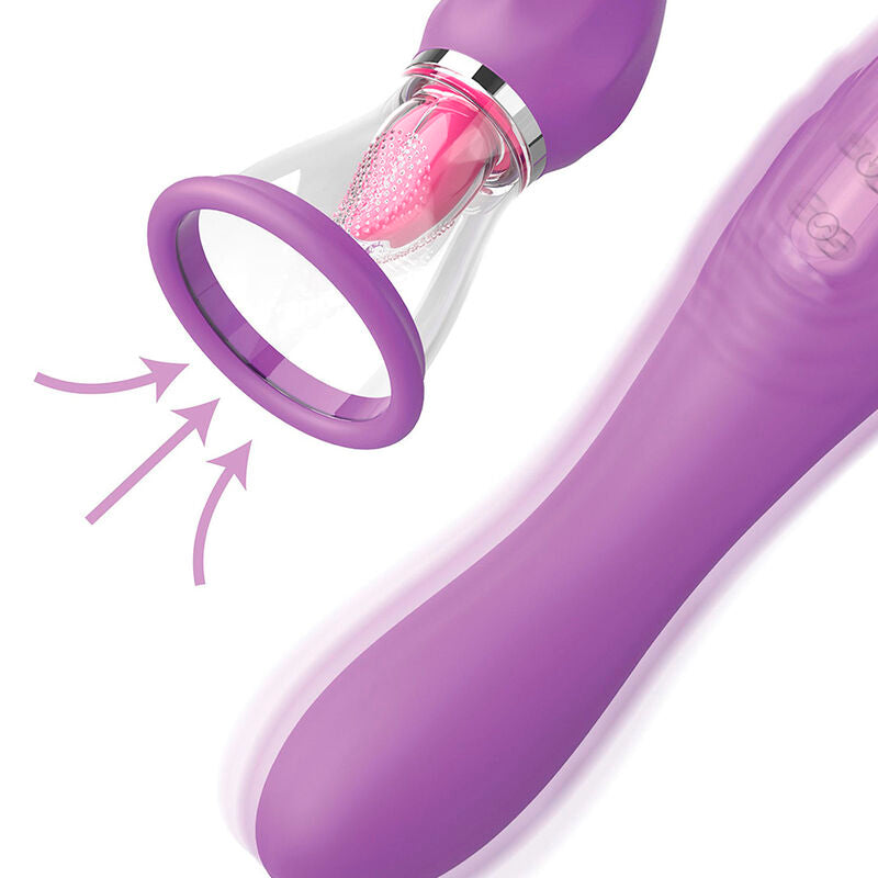 FANTASY FOR HER - TUBO DI ASPIRAZIONE MASSIMO PIACERE CON LINGUA STIMOLANTE VIOLA – Stimolatore d'aria con vibrazione – foto 3