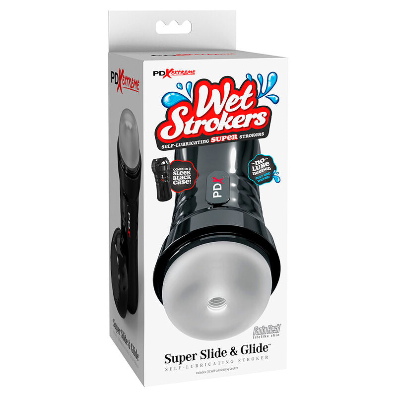 PDX EXTREME - SLIDE & GLIDE MASTURBATORE AUTOLUBRIFICANTE TRASPARENTE – Masturbatore automatico – foto 5