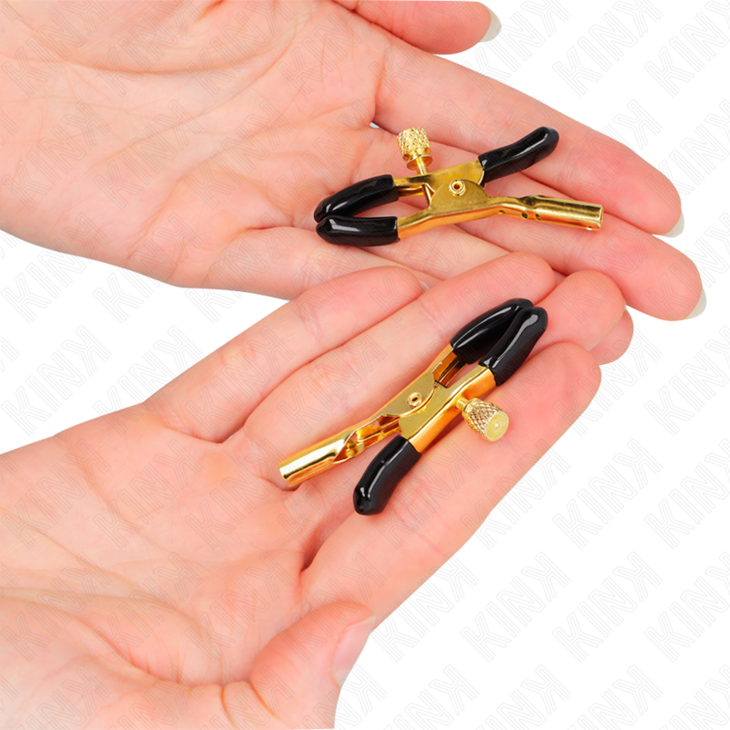KINK - PINZE PER CAPEzzoli ORO 6 CM – Morsetti per capezzoli per sadomasochismo – foto 3